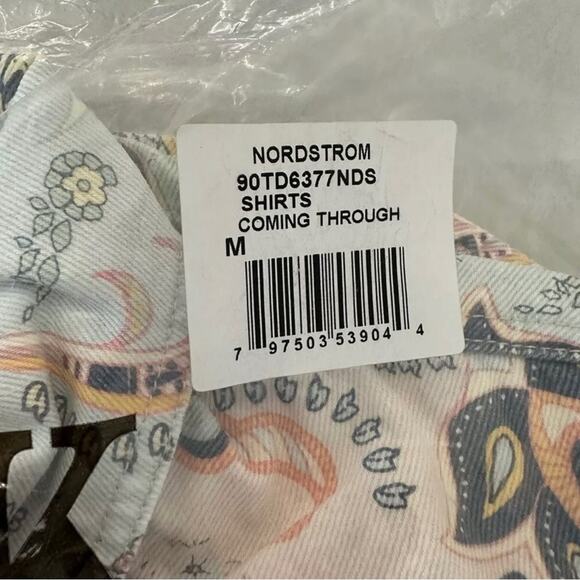 BlankNYC Coming Through Paisley Print Button Up Denim Jacket Women’s Size M NWT - Picture 5 of 13